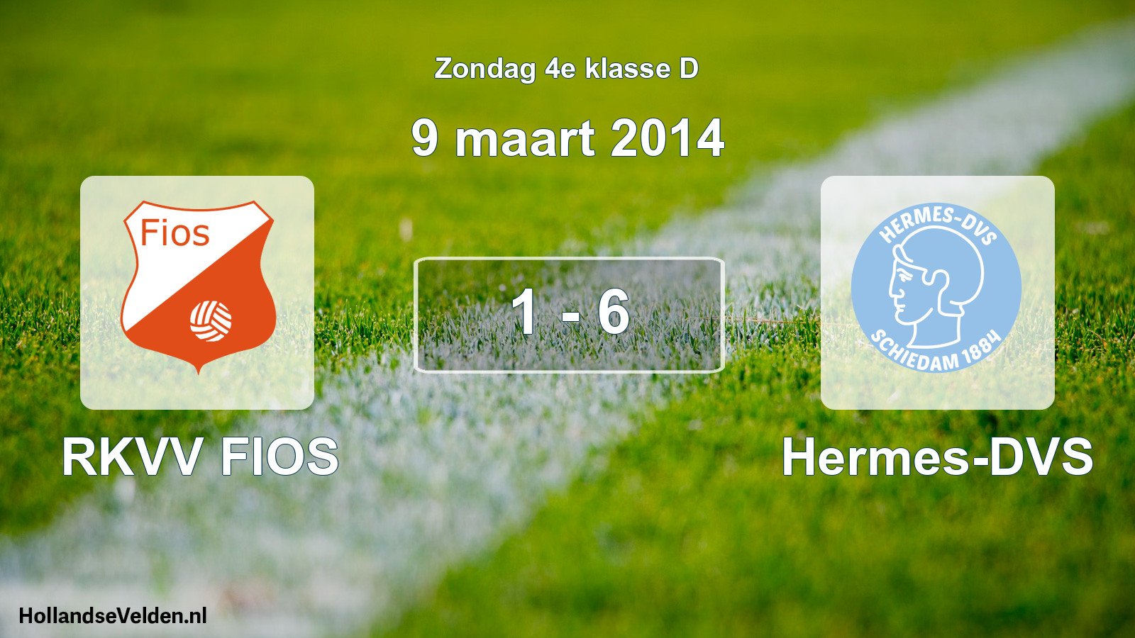 Total number of matches played: RKVV FIOS - Hermes-DVS 1 - 6 (9 March 2014)