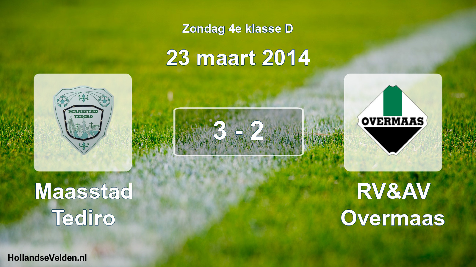 Total number of matches played: Maasstad Tediro - RV&AV Overmaas 3 - 2 (23 March 2014)