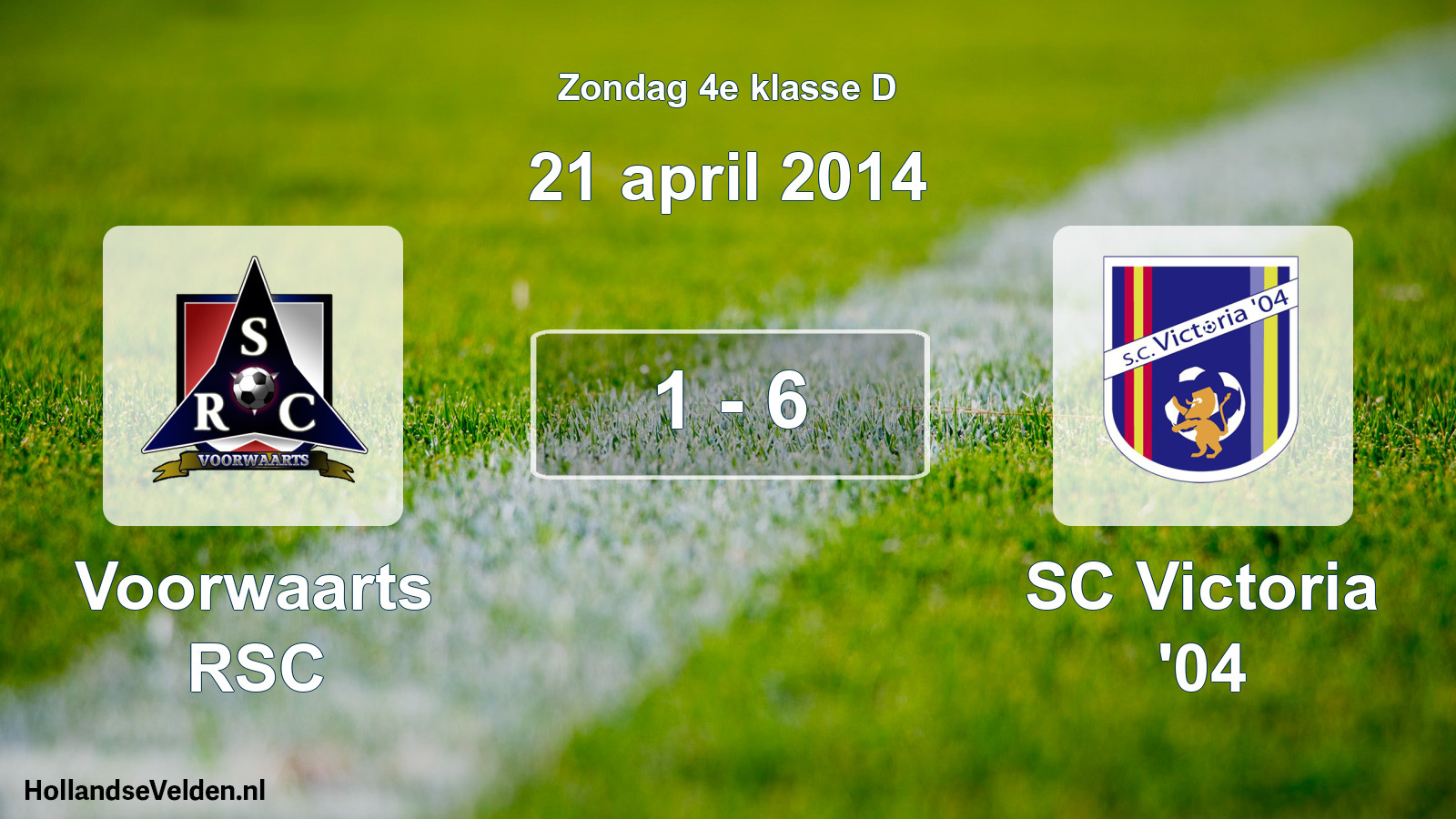 Total number of matches played: Voorwaarts RSC - SC Victoria '04 1 - 6 (21 April 2014)