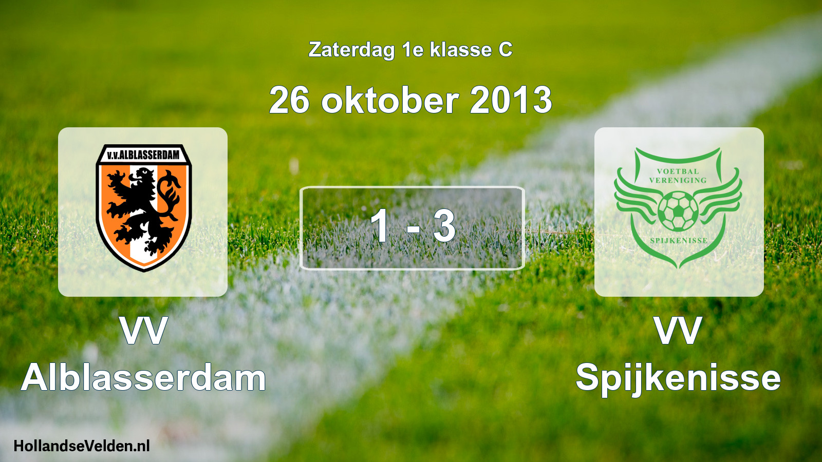 Total number of matches played: VV Alblasserdam - VV Spijkenisse 1 - 3 (26 October 2013)