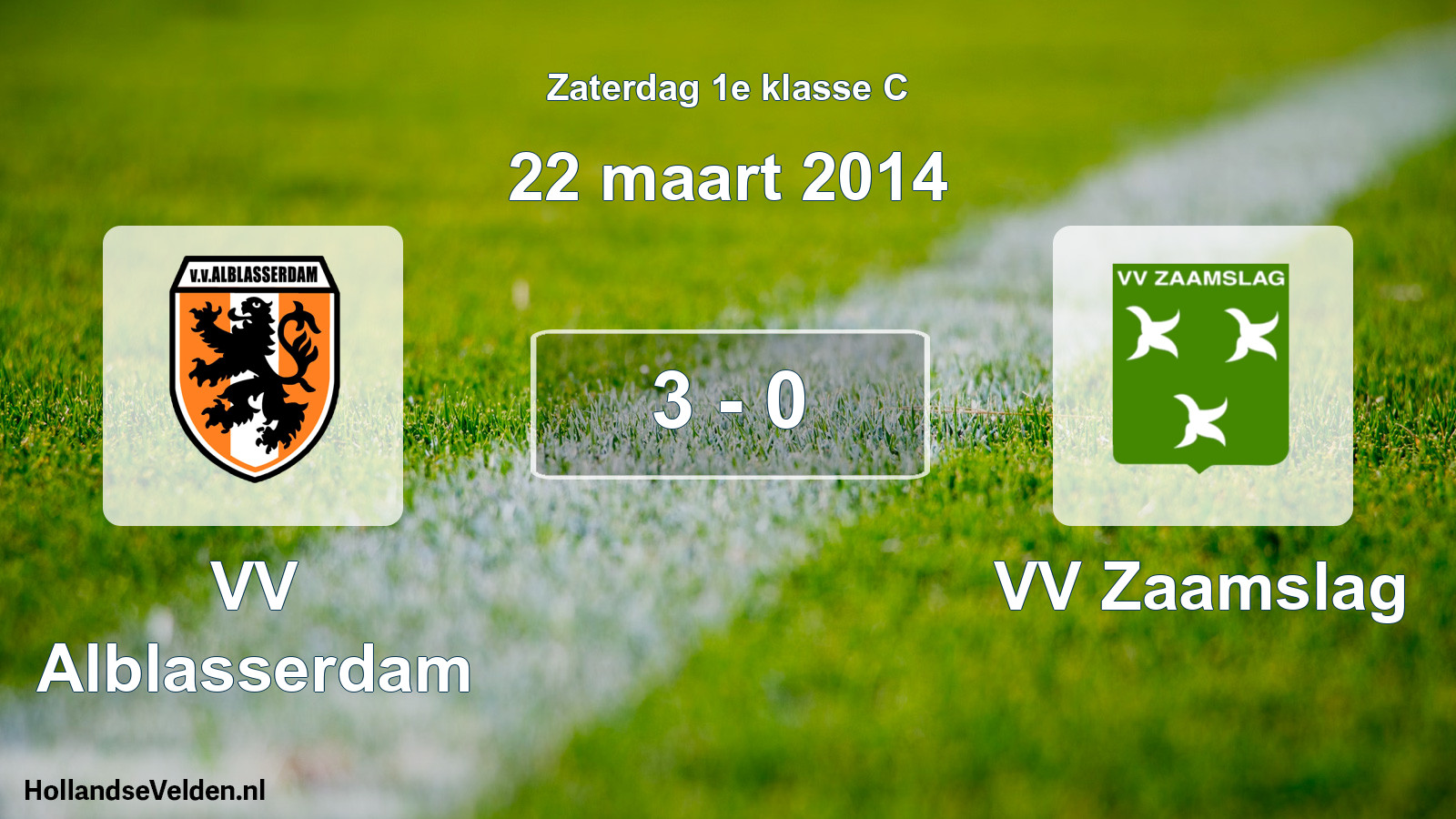 Total number of matches played: VV Alblasserdam - VV Zaamslag 3 - 0 (22 March 2014)