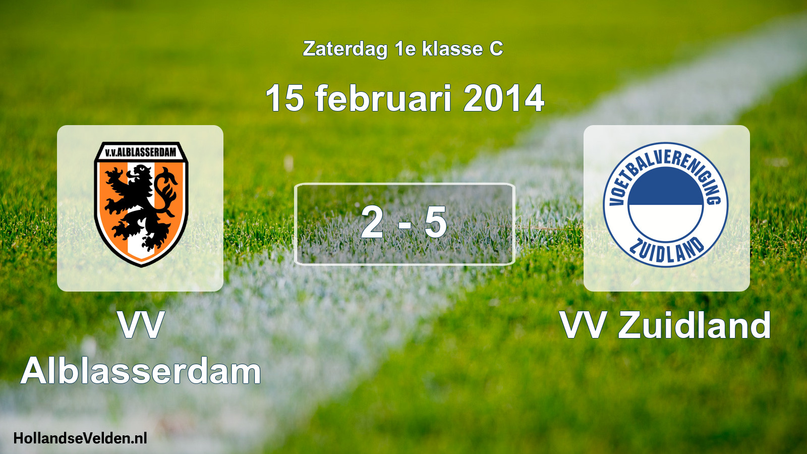 Total number of matches played: VV Alblasserdam - VV Zuidland 2 - 5 (15 February 2014)