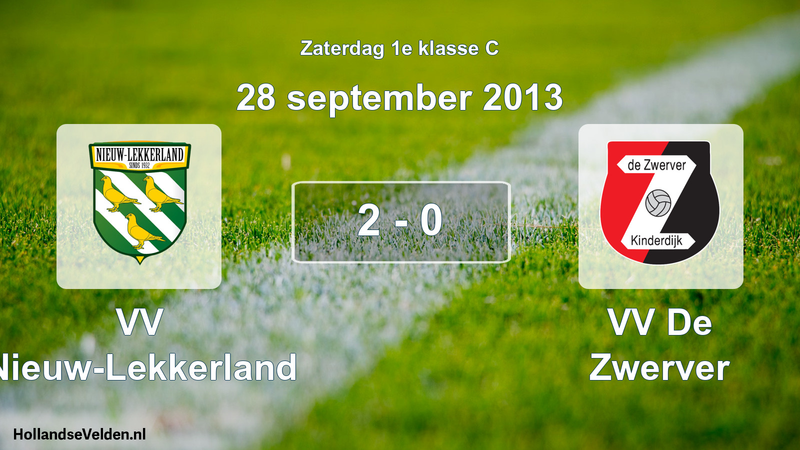 Total number of matches played: VV Nieuw-Lekkerland - VV De Zwerver 2 - 0 (28 September 2013)