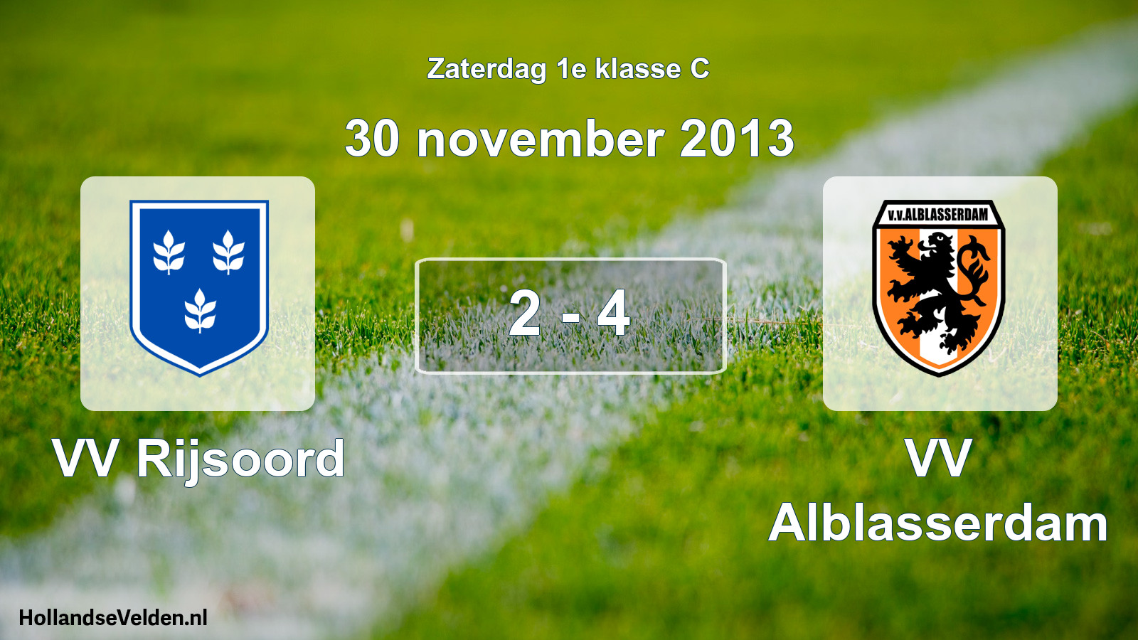 Total number of matches played: VV Rijsoord - VV Alblasserdam 2 - 4 (30 November 2013)