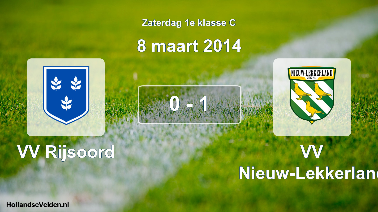 Total number of matches played: VV Rijsoord - VV Nieuw-Lekkerland 0 - 1 (8 March 2014)