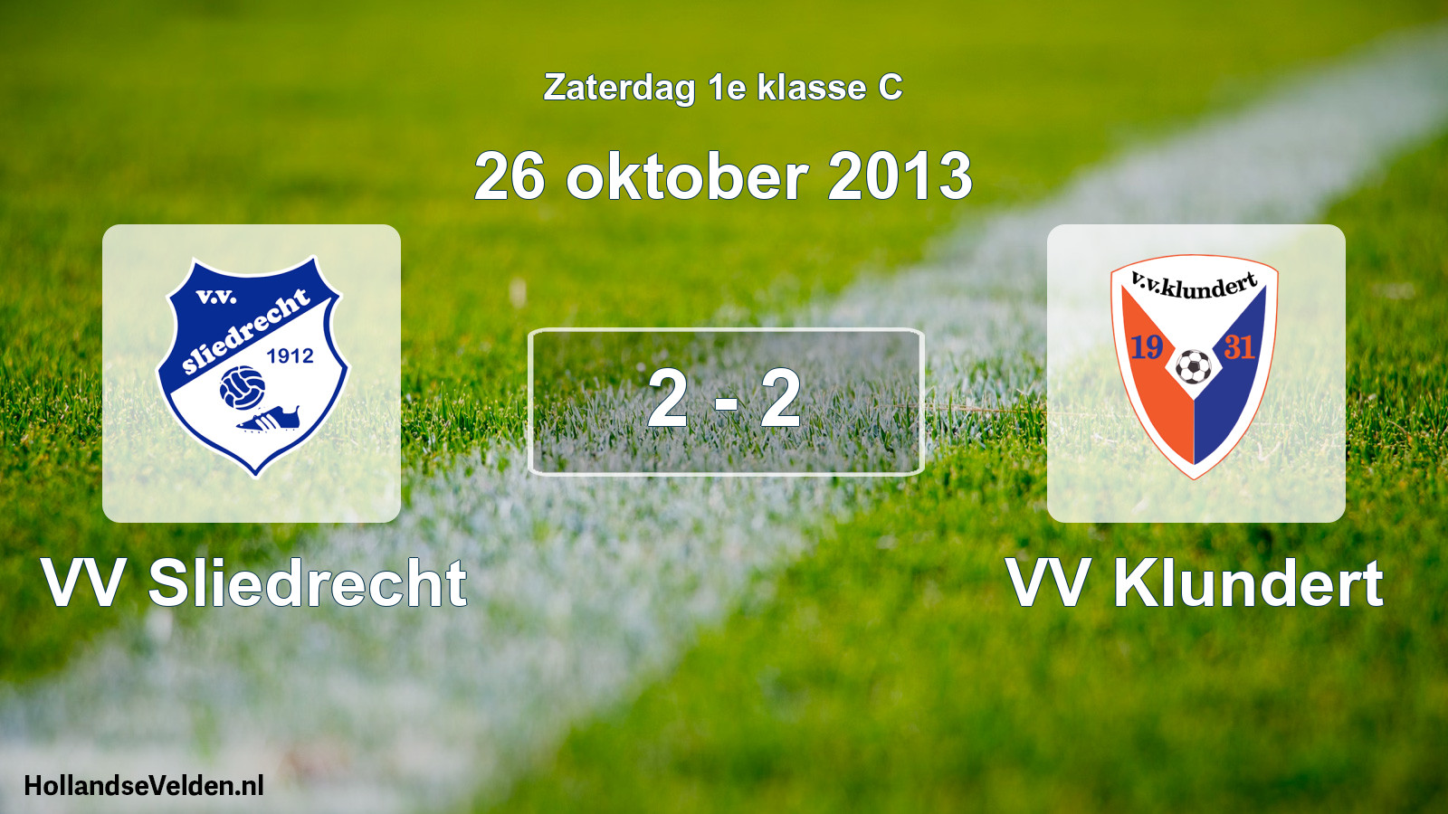 Total number of matches played: VV Sliedrecht - VV Klundert 2 - 2 (26 October 2013)