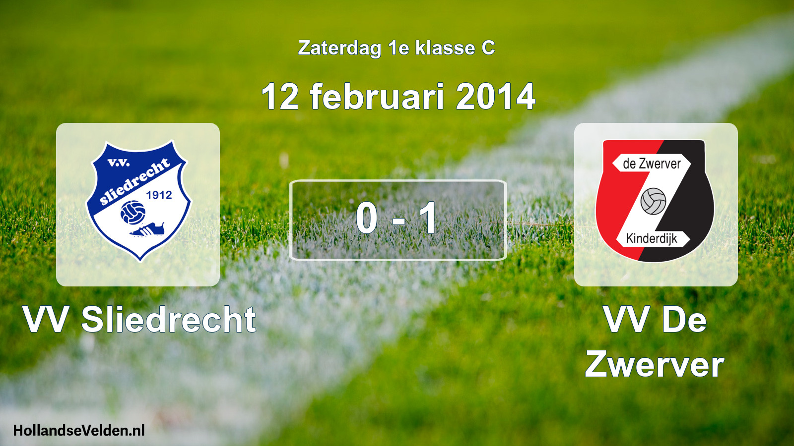 Total number of matches played: VV Sliedrecht - VV De Zwerver 0 - 1 (12 February 2014)