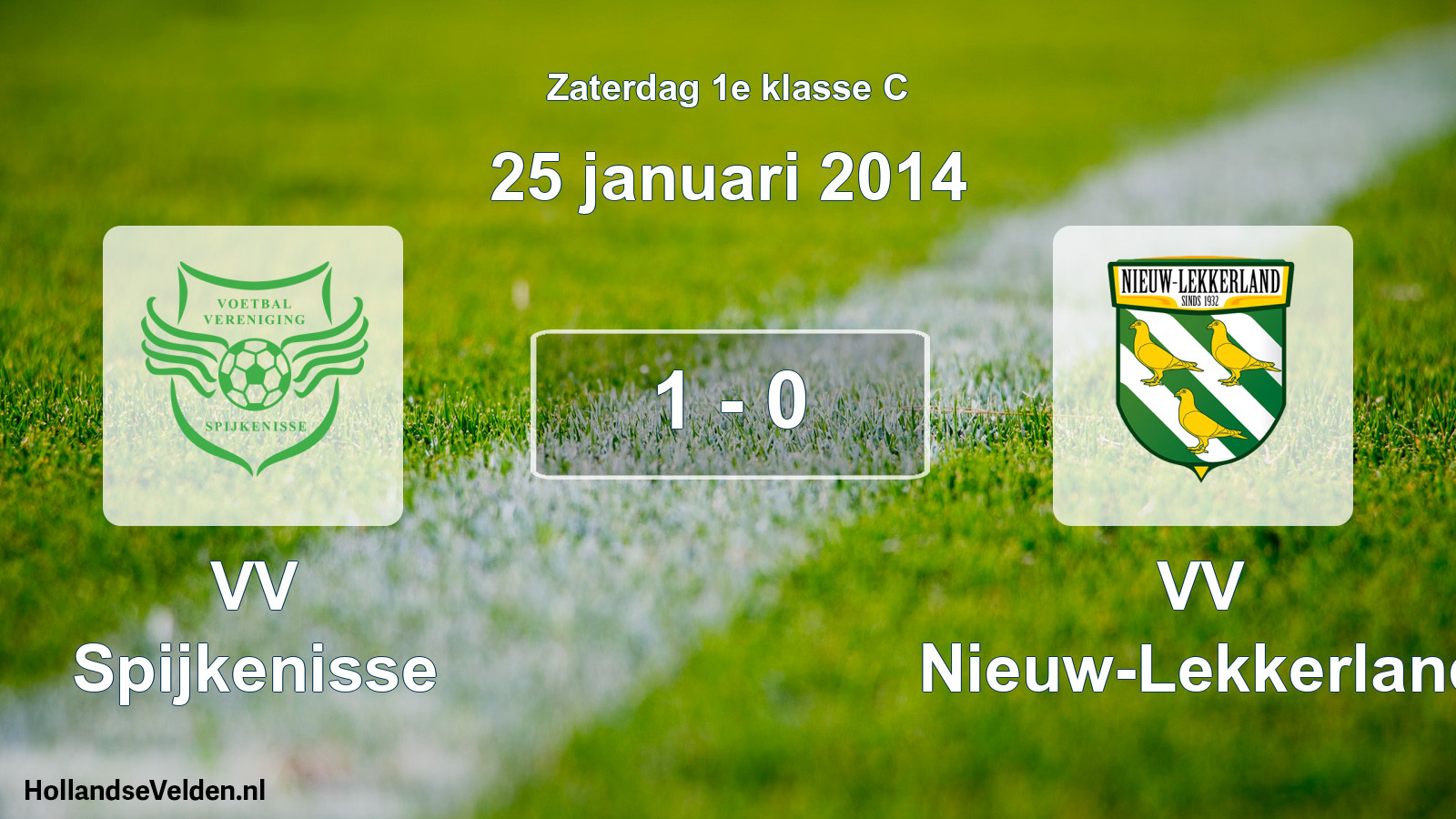Total number of matches played: VV Spijkenisse - VV Nieuw-Lekkerland 1 - 0 (25 January 2014)