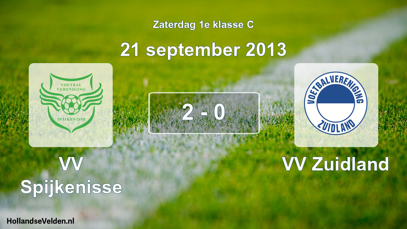 Total number of matches played: VV Spijkenisse - VV Zuidland 2 - 0 (21 September 2013)