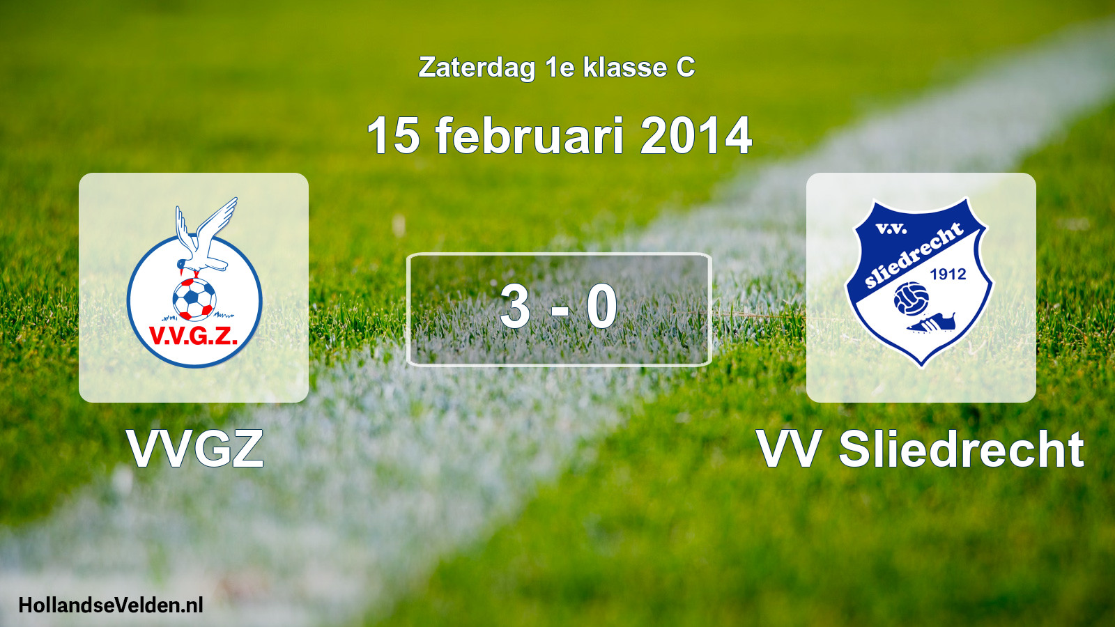 Total number of matches played: VVGZ - VV Sliedrecht 3 - 0 (15 February 2014)