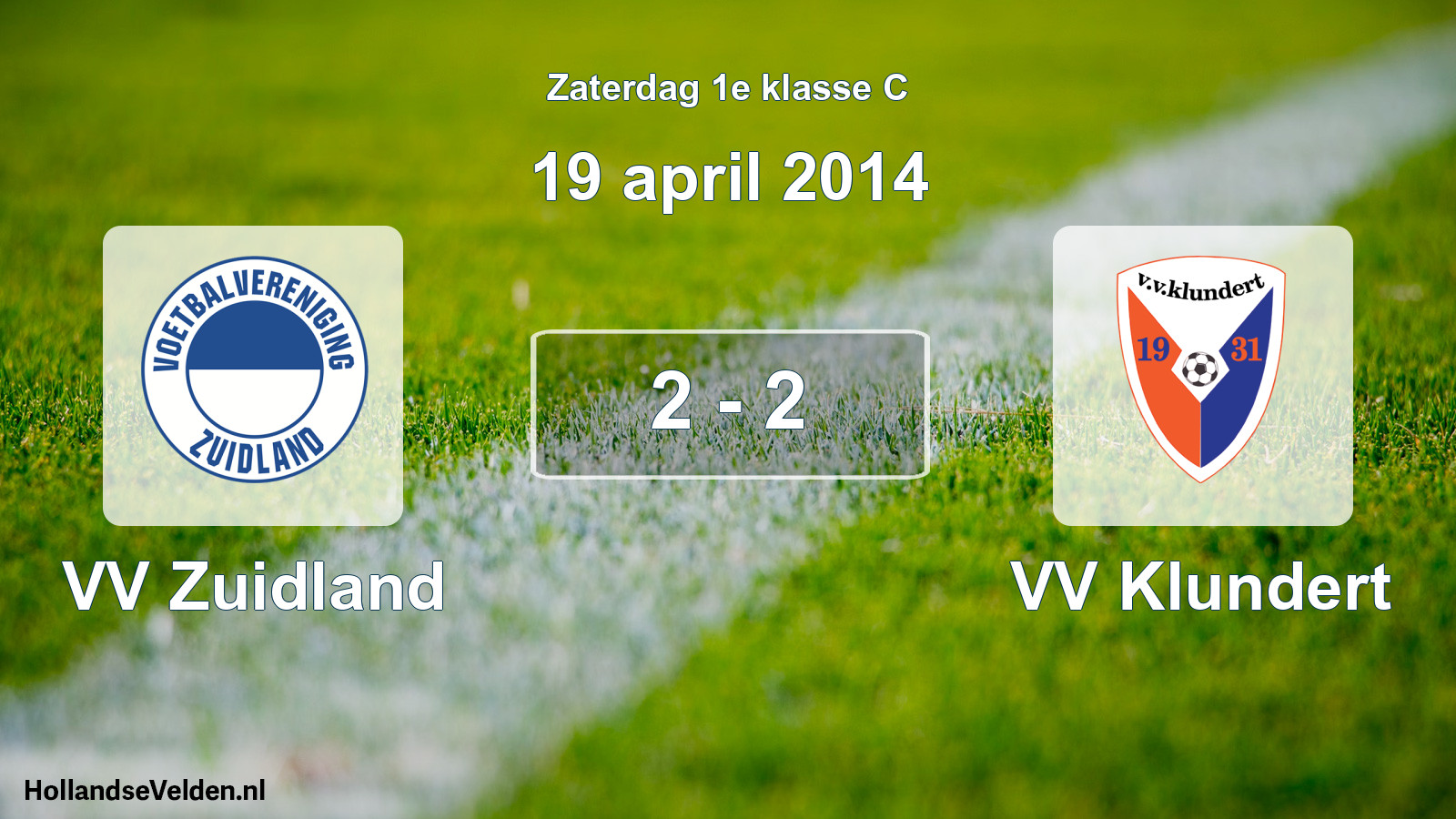 Total number of matches played: VV Zuidland - VV Klundert 2 - 2 (19 April 2014)