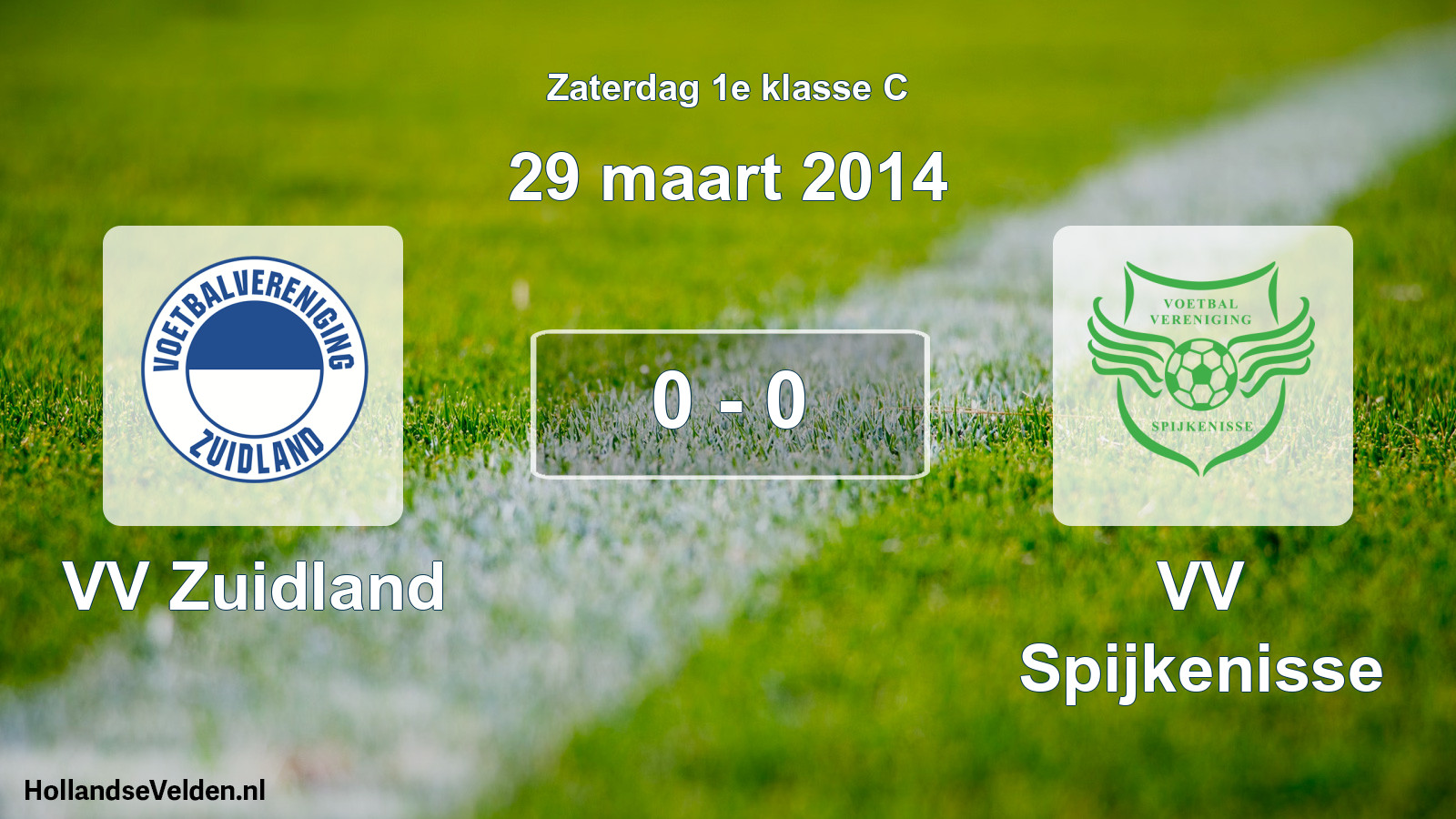 Total number of matches played: VV Zuidland - VV Spijkenisse 0 - 0 (29 March 2014)