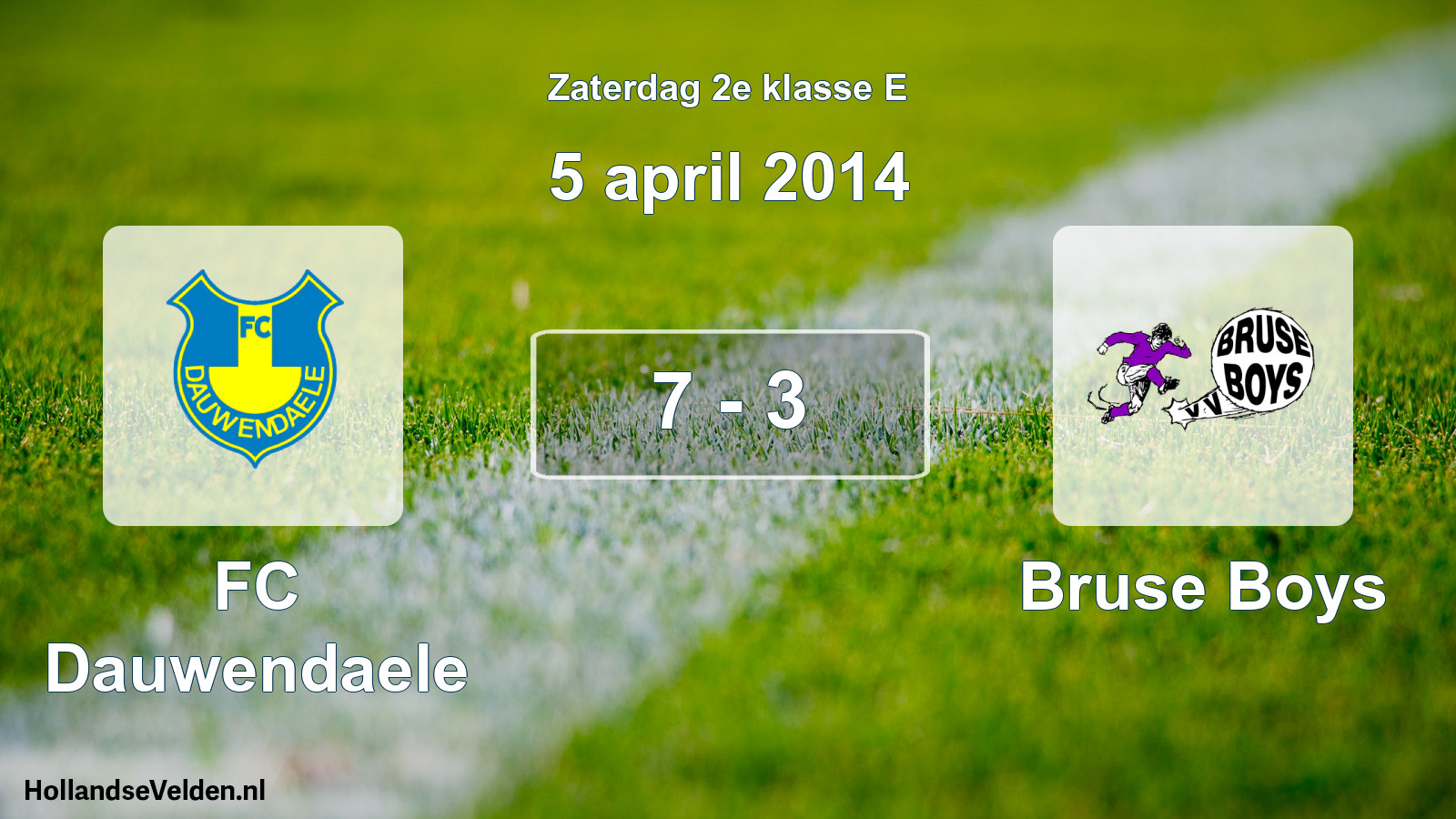 Total number of matches played: FC Dauwendaele - Bruse Boys 7 - 3 (5 April 2014)