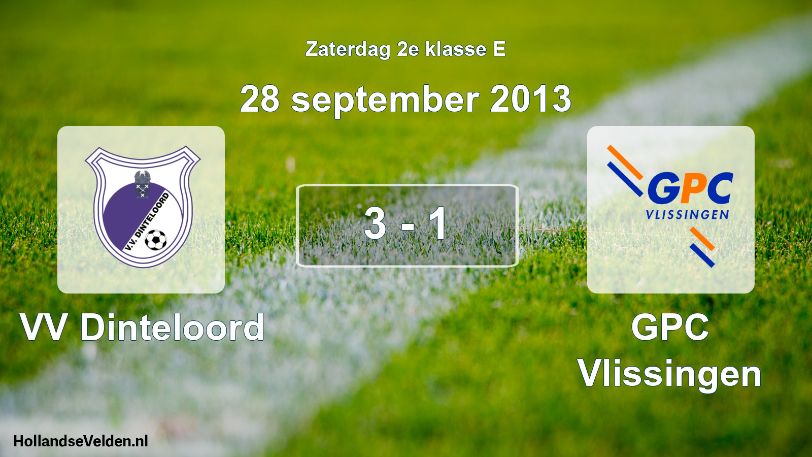 Total number of matches played: VV Dinteloord - GPC Vlissingen 3 - 1 (28 September 2013)