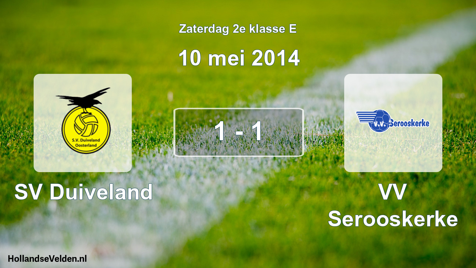 Total number of matches played: SV Duiveland - VV Serooskerke 1 - 1 (10 May 2014)