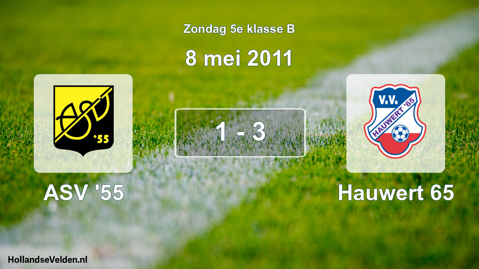 Total number of matches played: ASV '55 - Hauwert 65 1 - 3 (8 May 2011)