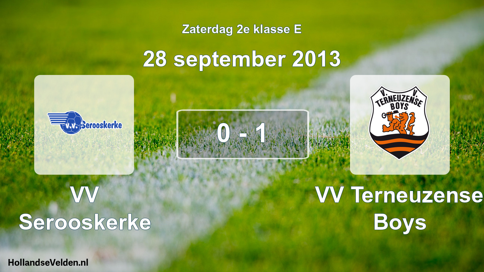Total number of matches played: VV Serooskerke - VV Terneuzense Boys 0 - 1 (28 September 2013)
