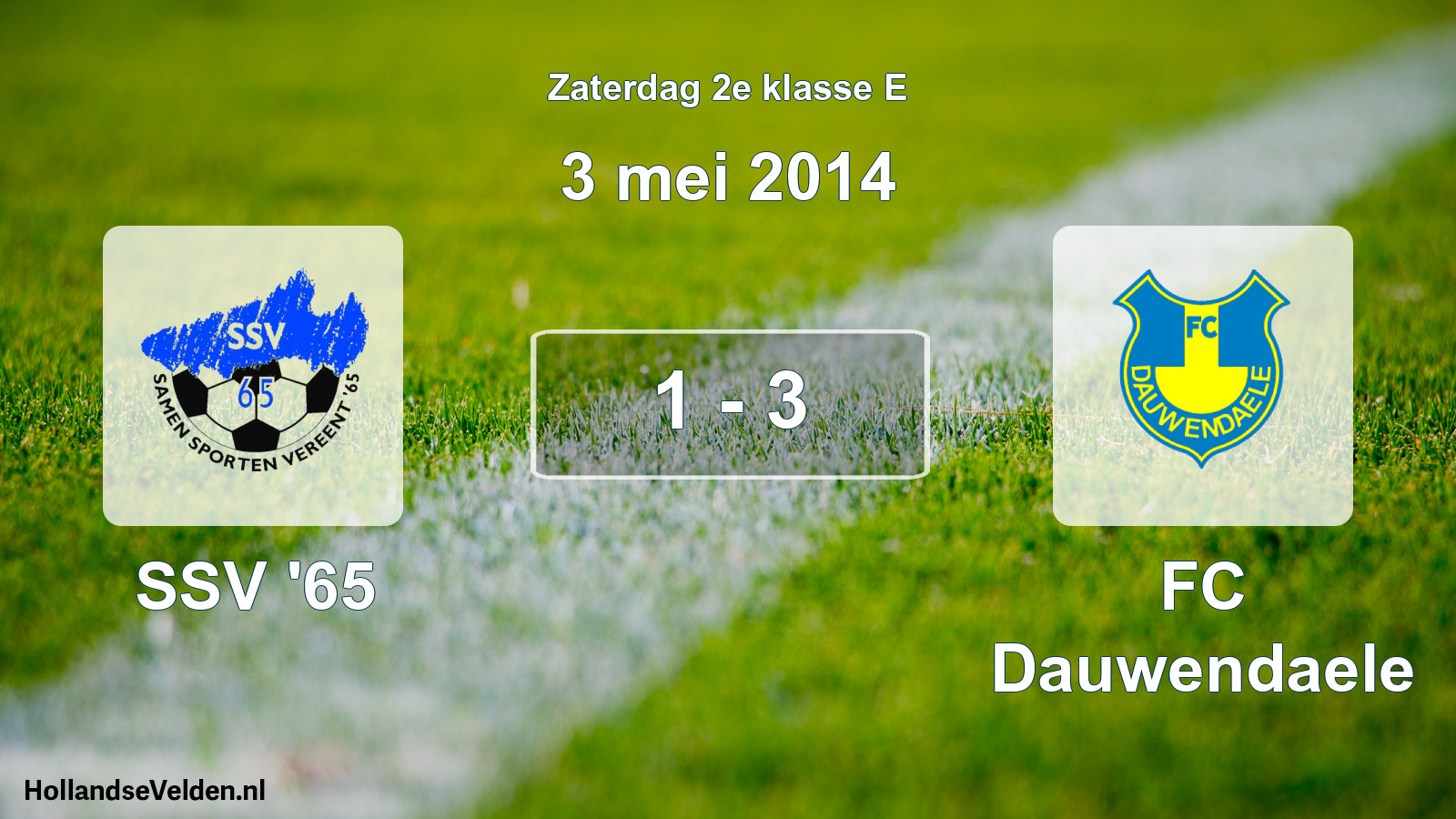 Total number of matches played: SSV '65 - FC Dauwendaele 1 - 3 (3 May 2014)