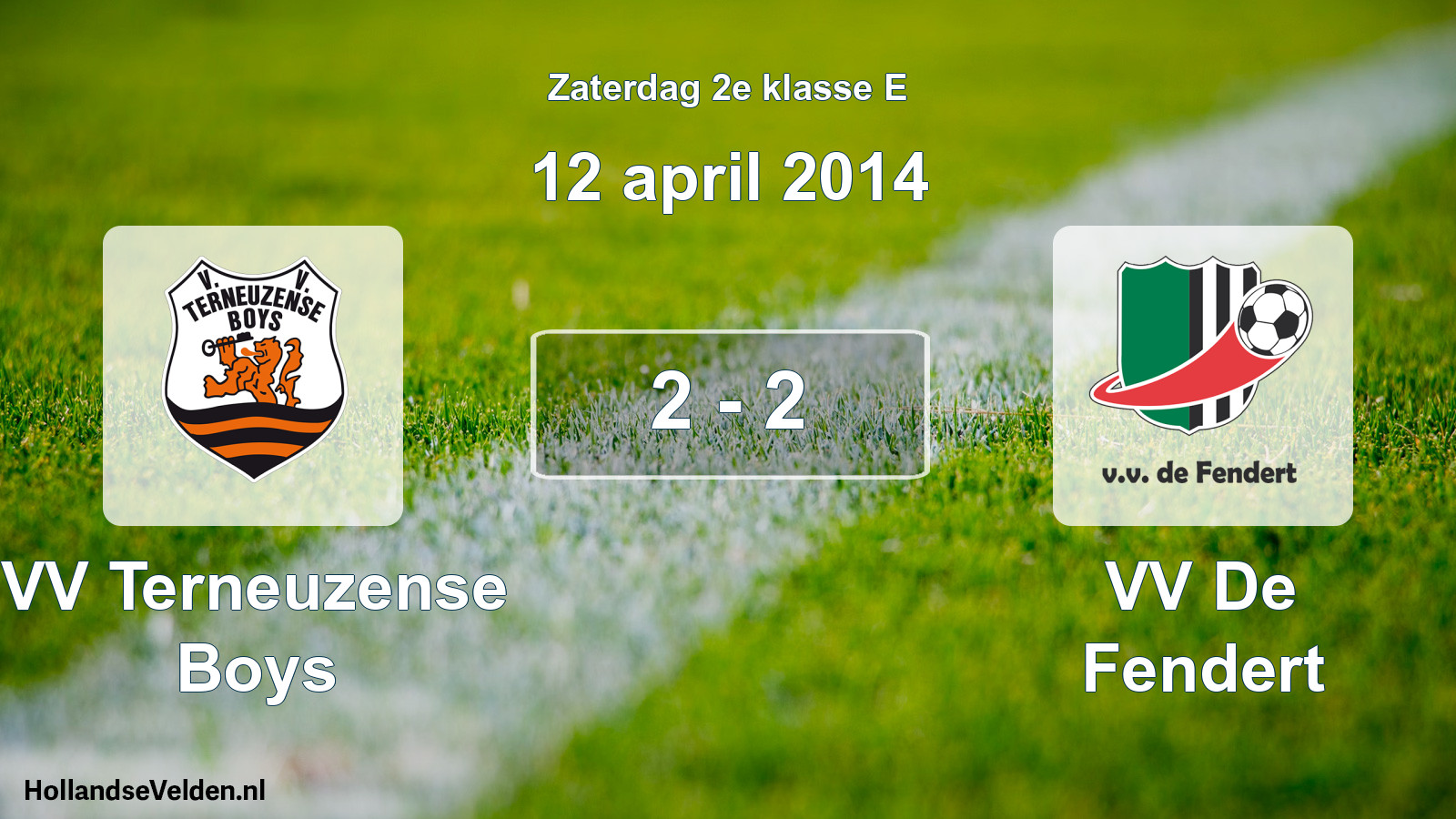 Total number of matches played: VV Terneuzense Boys - VV De Fendert 2 - 2 (12 April 2014)