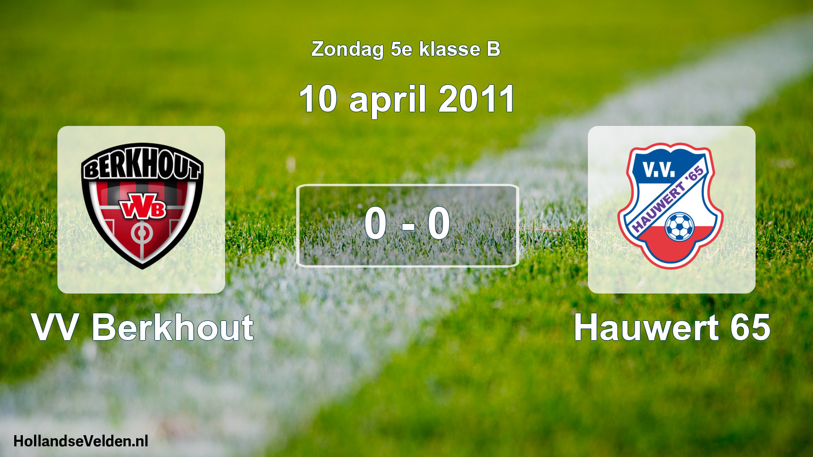Total number of matches played: VV Berkhout - Hauwert 65 0 - 0 (10 April 2011)