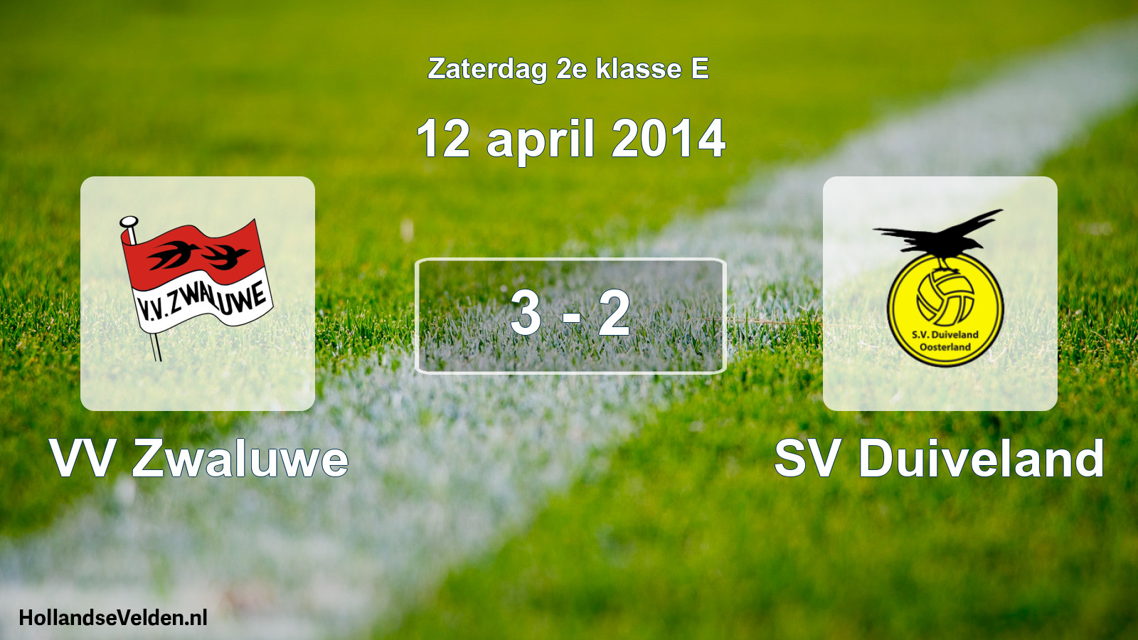 Total number of matches played: VV Zwaluwe - SV Duiveland 3 - 2 (12 April 2014)