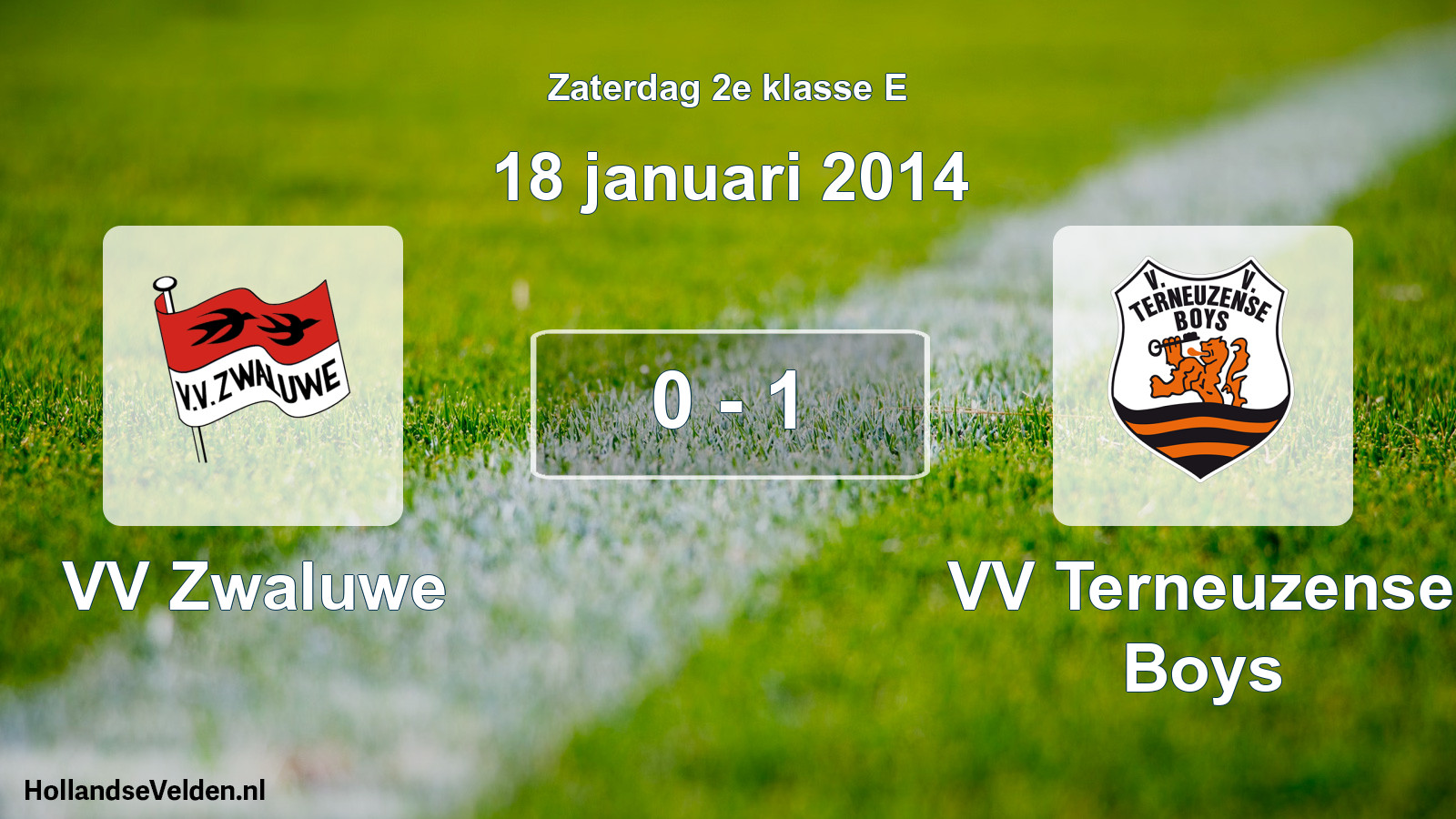 Total number of matches played: VV Zwaluwe - VV Terneuzense Boys 0 - 1 (18 January 2014)