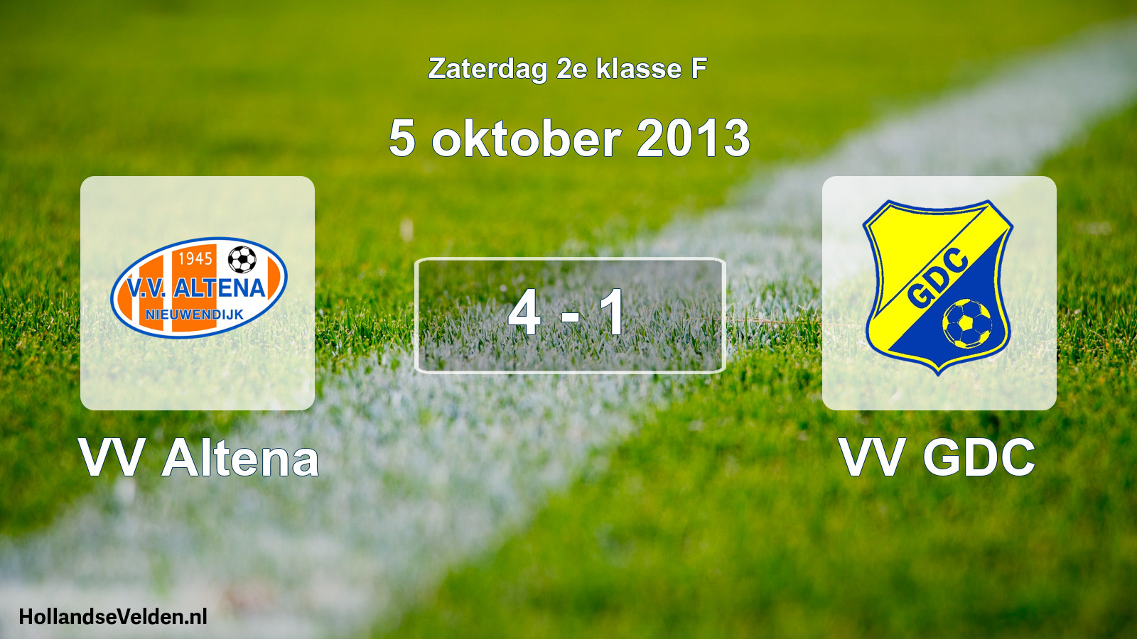 Total number of matches played: VV Altena - VV GDC 4 - 1 (5 October 2013)