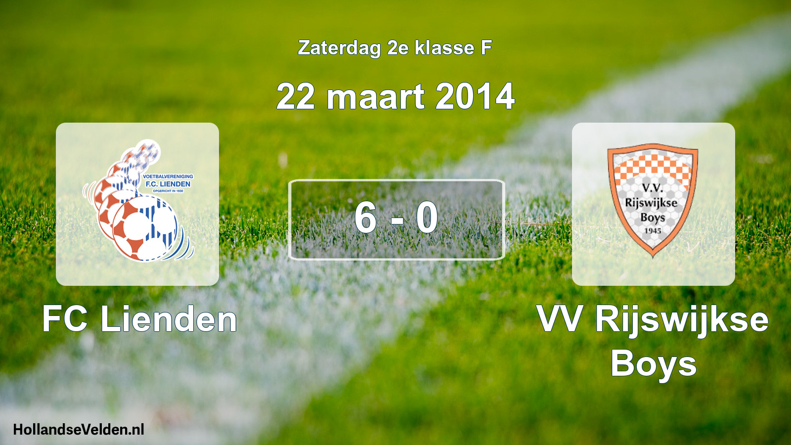 Total number of matches played: FC Lienden - VV Rijswijkse Boys 6 - 0 (22 March 2014)