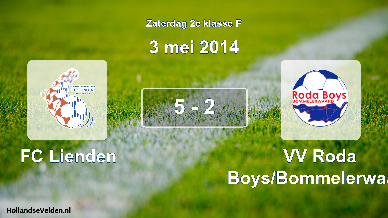 Total number of matches played: FC Lienden - VV Roda Boys/Bommelerwaard 5 - 2 (3 May 2014)