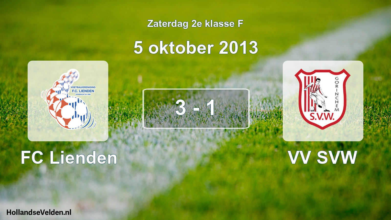 Total number of matches played: FC Lienden - VV SVW 3 - 1 (5 October 2013)
