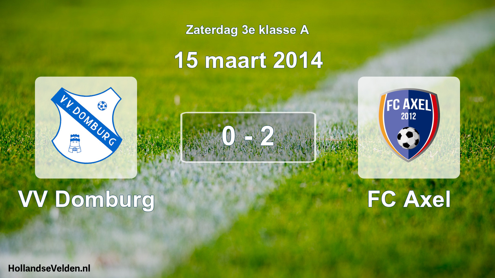 Total number of matches played: VV Domburg - FC Axel 0 - 2 (15 March 2014)
