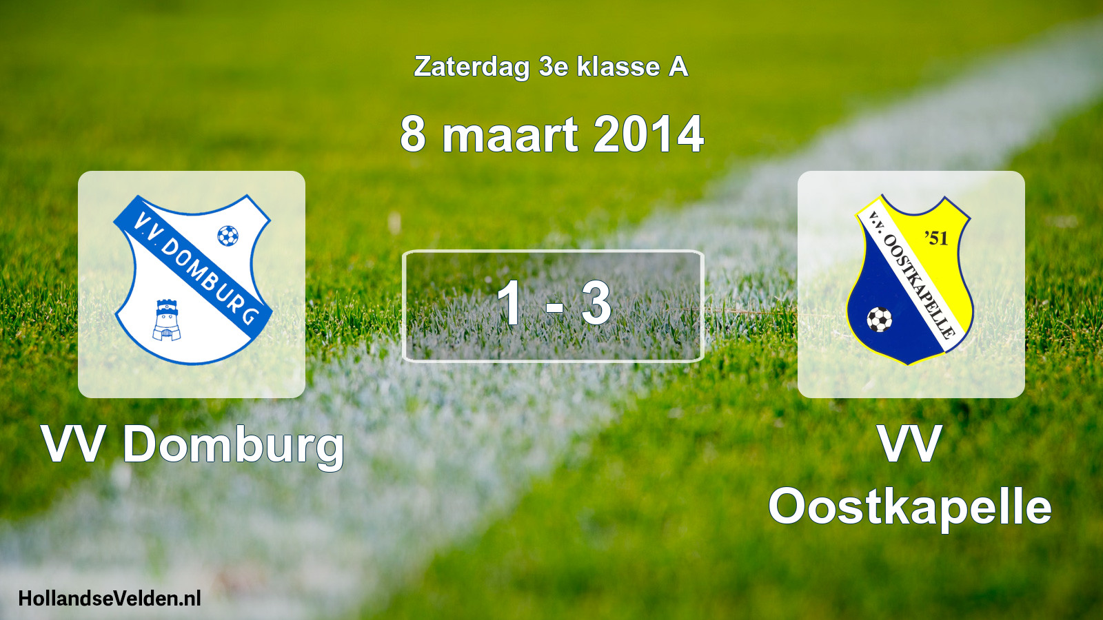 Total number of matches played: VV Domburg - VV Oostkapelle 1 - 3 (8 March 2014)