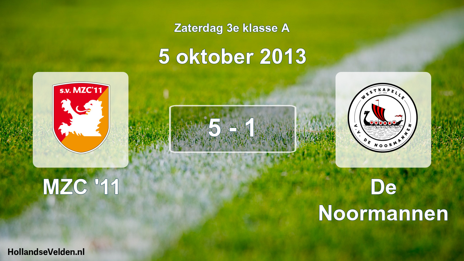 Total number of matches played: MZC '11 - De Noormannen 5 - 1 (5 October 2013)