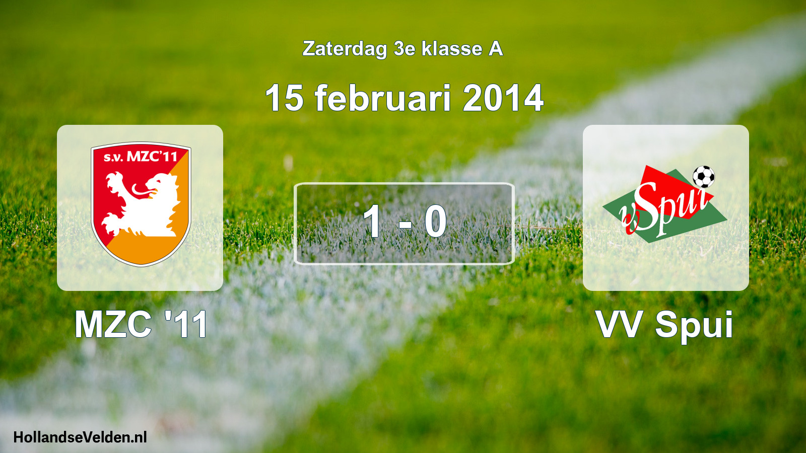 Total number of matches played: MZC '11 - VV Spui 1 - 0 (15 February 2014)