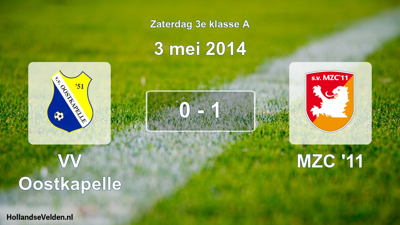 Total number of matches played: VV Oostkapelle - MZC '11 0 - 1 (3 May 2014)