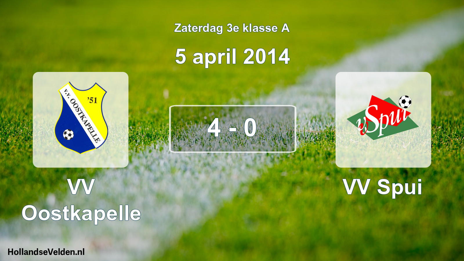 Total number of matches played: VV Oostkapelle - VV Spui 4 - 0 (5 April 2014)