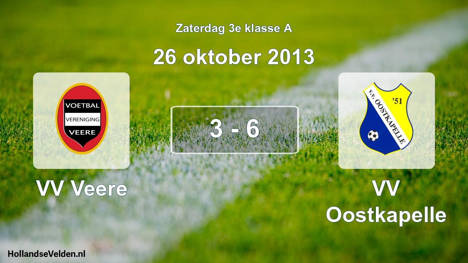 Total number of matches played: VV Veere - VV Oostkapelle 3 - 6 (26 October 2013)