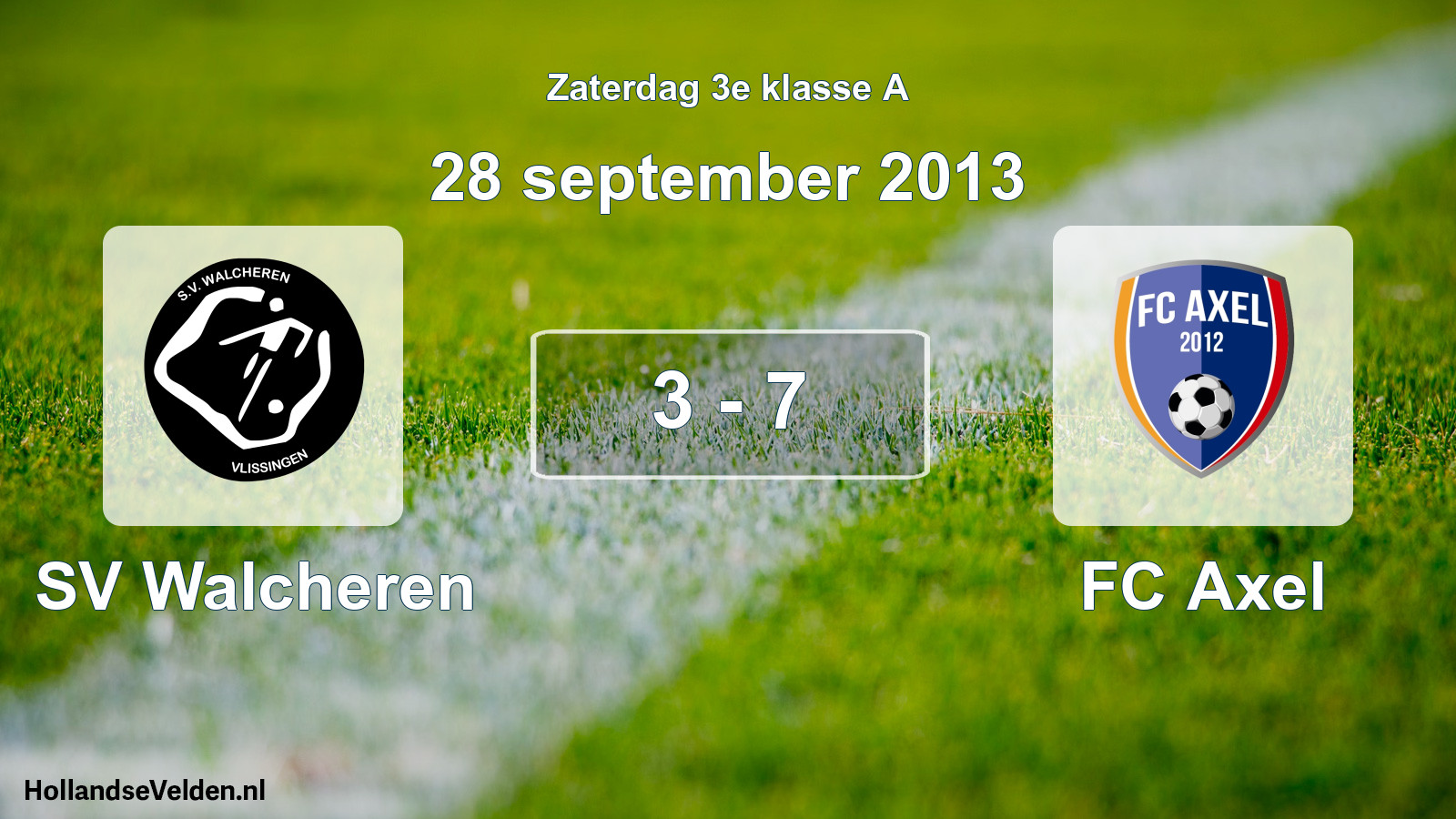 Total number of matches played: SV Walcheren - FC Axel 3 - 7 (28 September 2013)