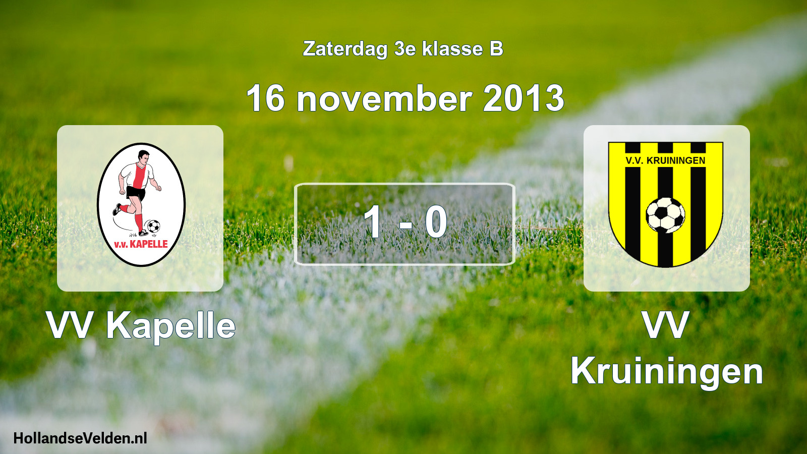 Total number of matches played: VV Kapelle - VV Kruiningen 1 - 0 (16 November 2013)