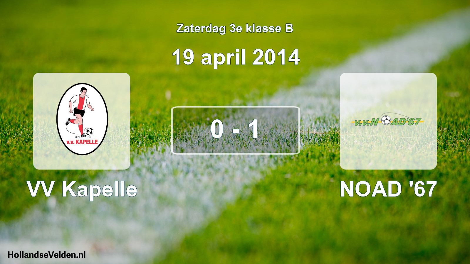 Total number of matches played: VV Kapelle - NOAD '67 0 - 1 (19 April 2014)