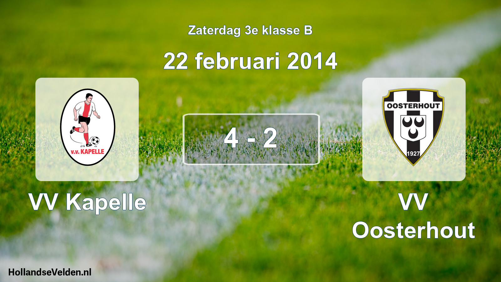Total number of matches played: VV Kapelle - VV Oosterhout 4 - 2 (22 February 2014)