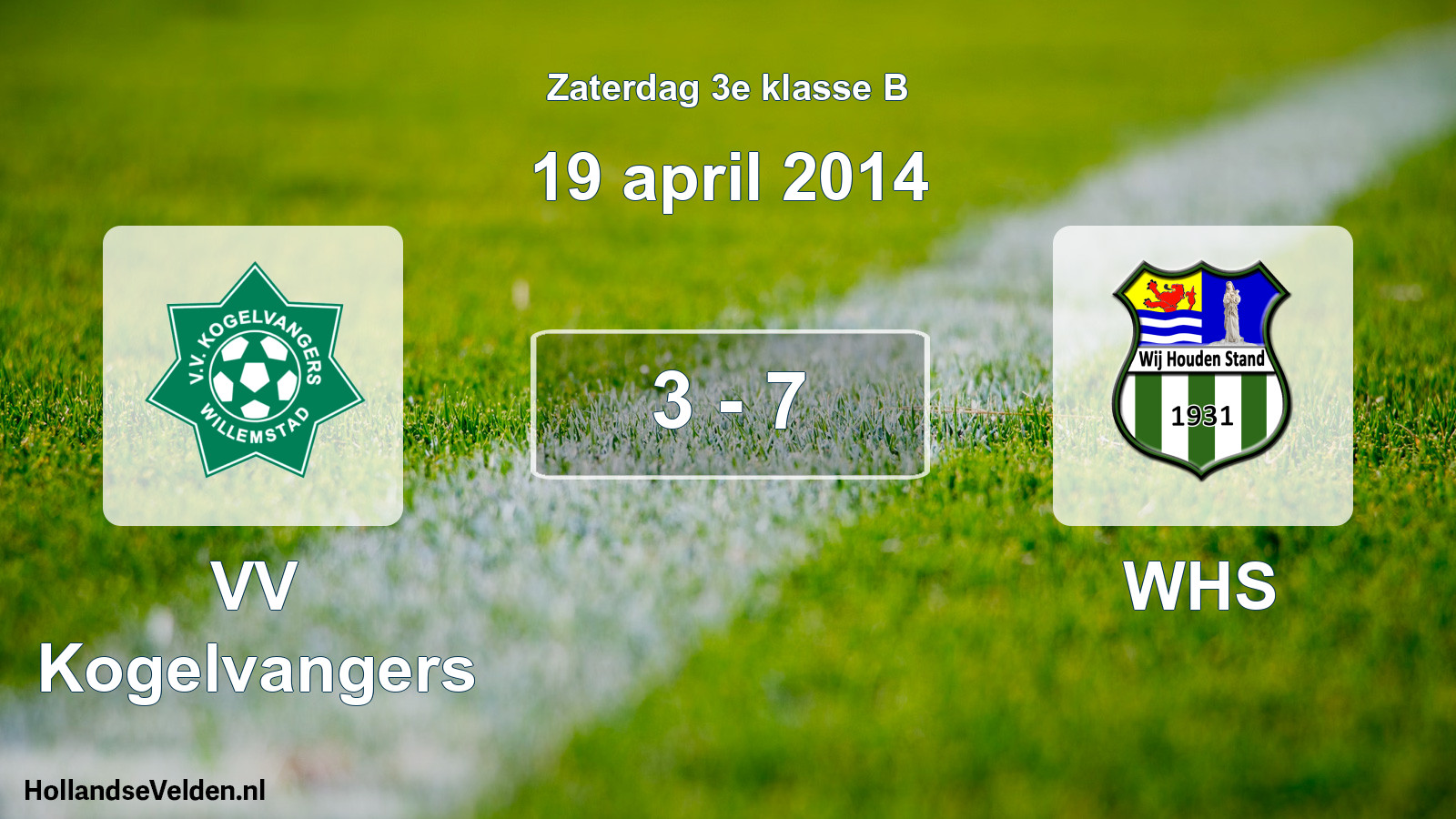 Total number of matches played: VV Kogelvangers - WHS 3 - 7 (19 April 2014)