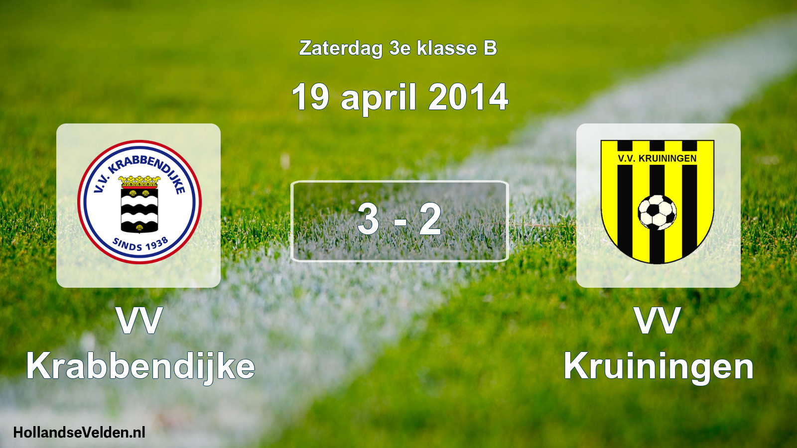 Total number of matches played: VV Krabbendijke - VV Kruiningen 3 - 2 (19 April 2014)