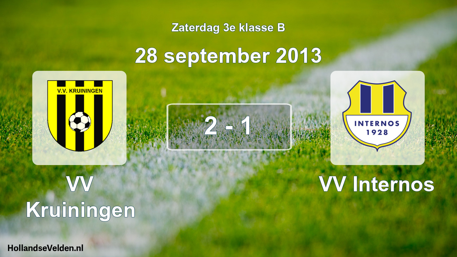 Total number of matches played: VV Kruiningen - VV Internos 2 - 1 (28 September 2013)