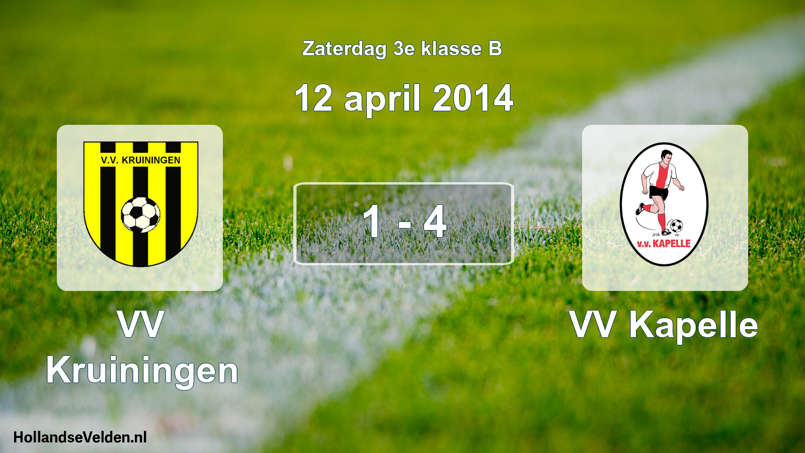 Total number of matches played: VV Kruiningen - VV Kapelle 1 - 4 (12 April 2014)