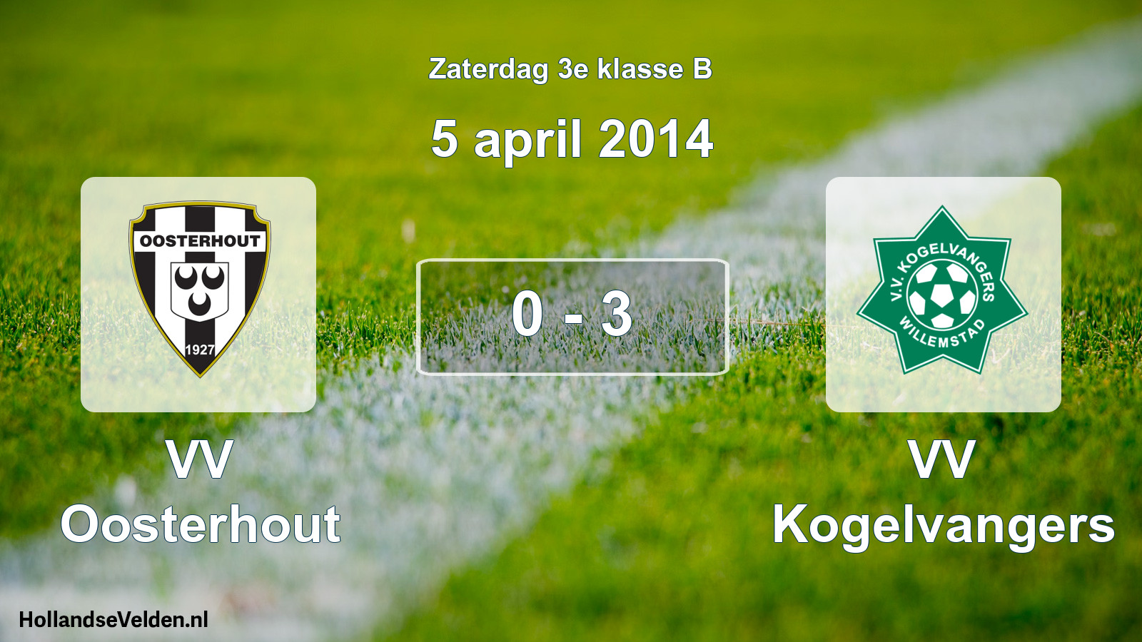 Total number of matches played: VV Oosterhout - VV Kogelvangers 0 - 3 (5 April 2014)