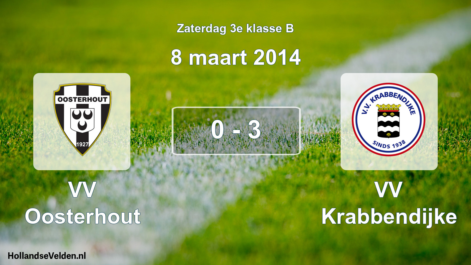 Total number of matches played: VV Oosterhout - VV Krabbendijke 0 - 3 (8 March 2014)