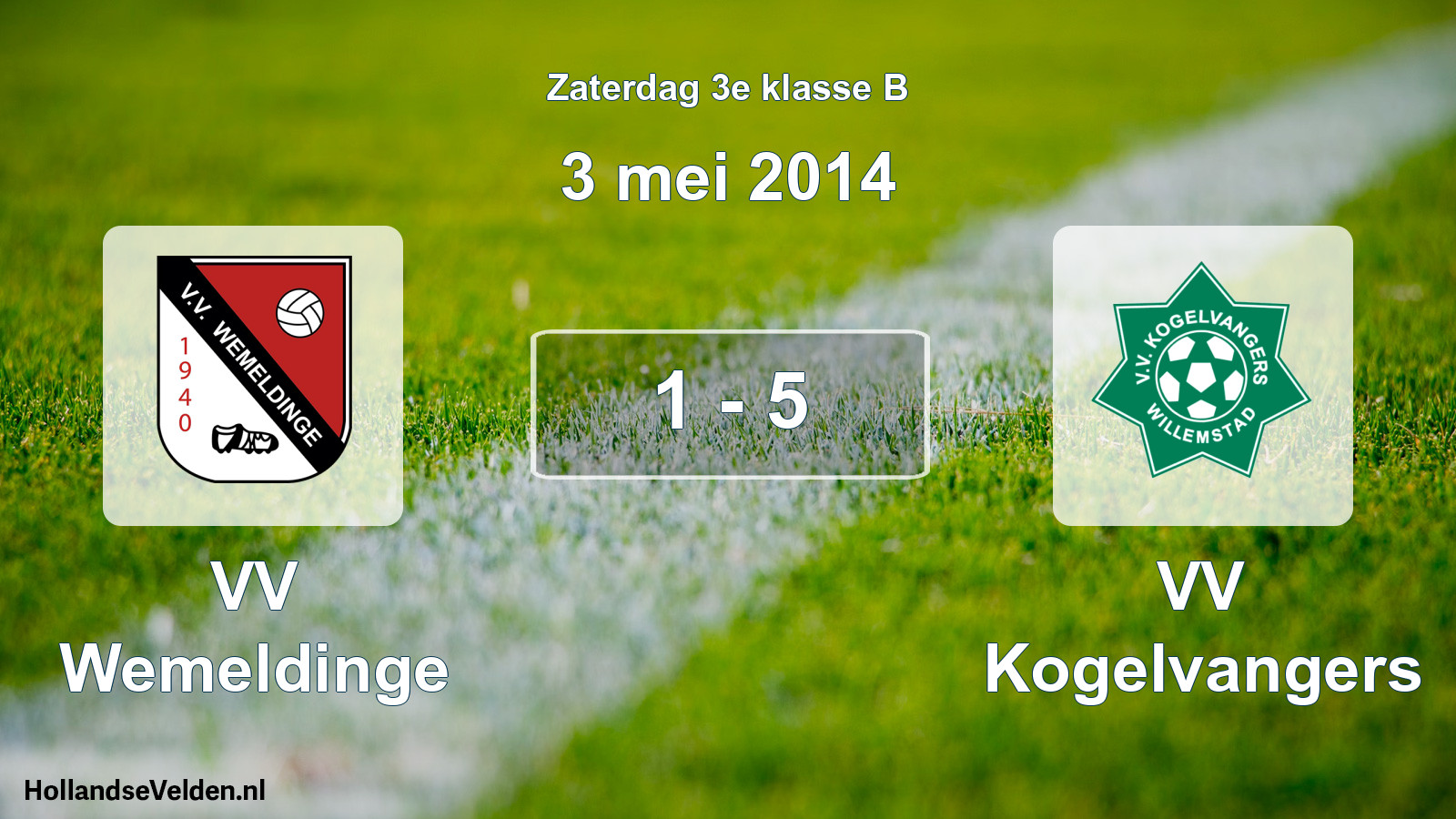 Total number of matches played: VV Wemeldinge - VV Kogelvangers 1 - 5 (3 May 2014)