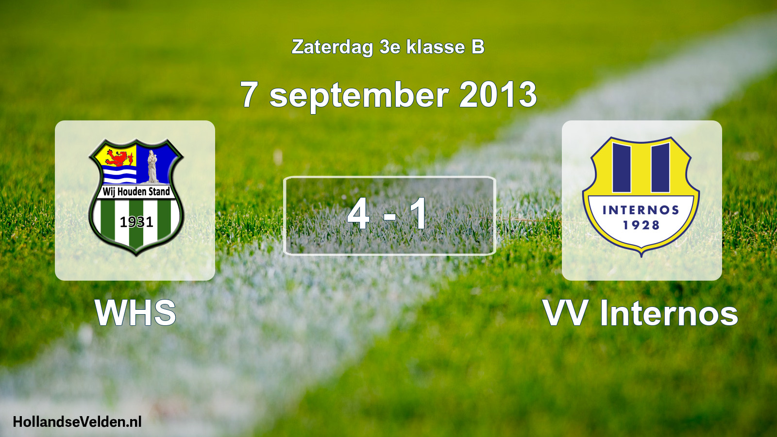 Total number of matches played: WHS - VV Internos 4 - 1 (7 September 2013)