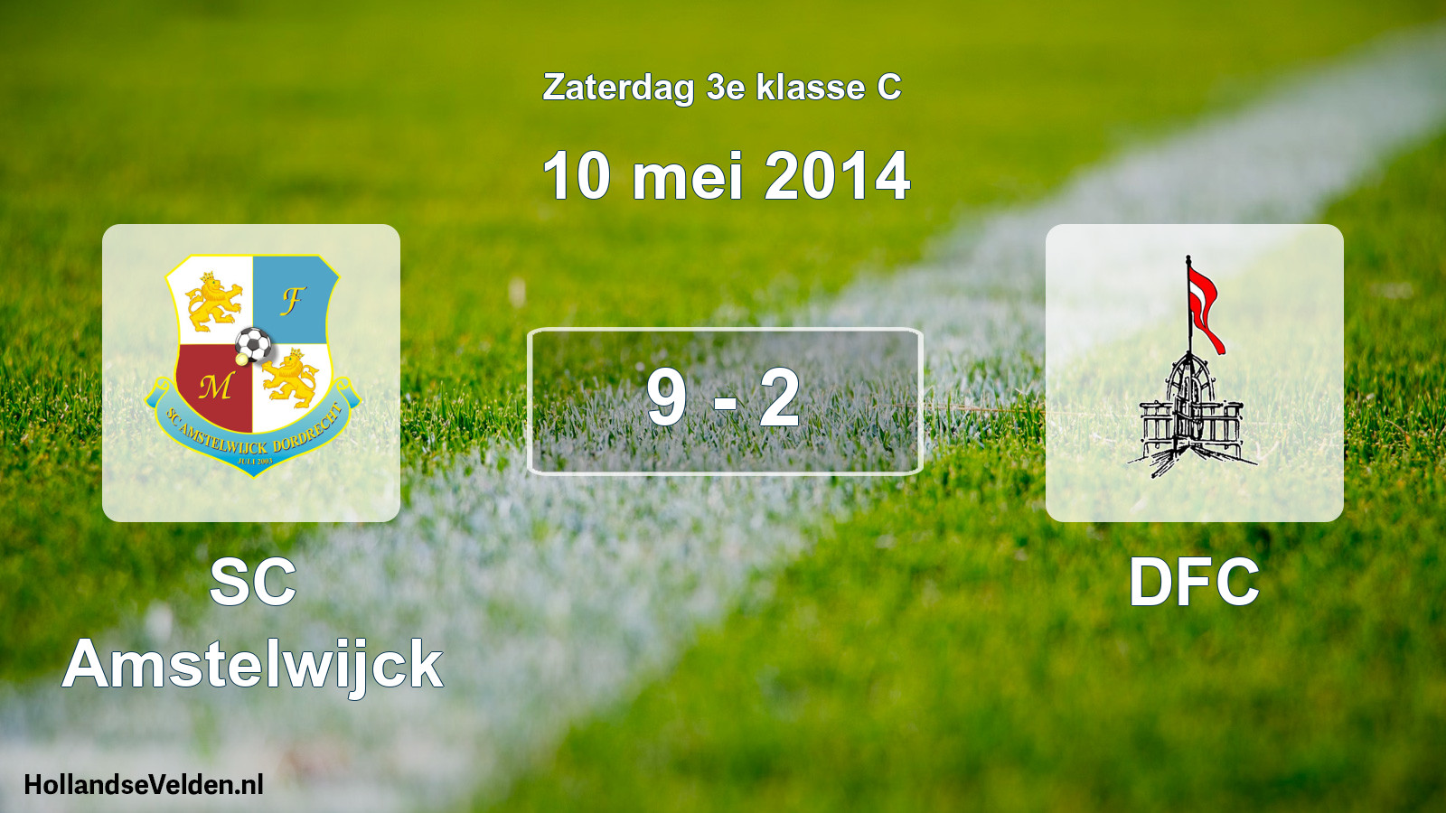 Total number of matches played: SC Amstelwijck - DFC 9 - 2 (10 May 2014)
